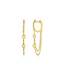 EF COLLECTION Pillow Chain Diamond Mini Huggie Earrings