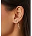 EF COLLECTION 14KY PILLOW CHAIN DIAMOND MINI HUGGIE EARRING