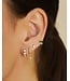 EF COLLECTION 14KY PILLOW CHAIN DIAMOND MINI HUGGIE EARRING