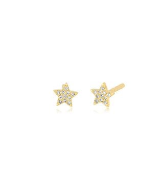 EF COLLECTION 14KY BABY DIAMOND STAR STUD EARRING