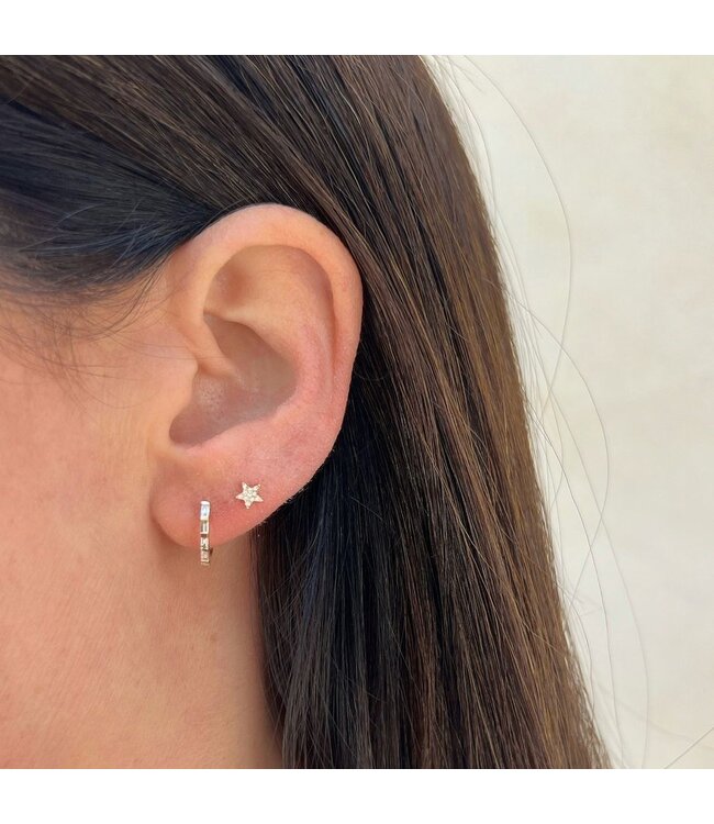 EF COLLECTION 14KY BABY DIAMOND STAR STUD EARRING