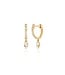 EF COLLECTION 14KY DIAMOND MINI HUGGIE WITH DIAMOND TEARDROP DROP EARRING
