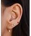 EF COLLECTION 14KY DIAMOND MINI HUGGIE WITH DIAMOND TEARDROP DROP EARRING