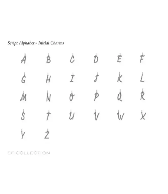 EF COLLECTION 14KY DIAMOND SCRIPT INITIAL CHARM - C