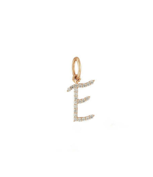 EF COLLECTION 14KY DIAMOND SCRIPT INITIAL CHARM - C