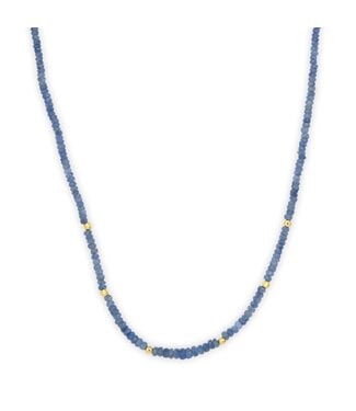 THREE STORIES Delicate Blue Sapphire Beaded Chain
