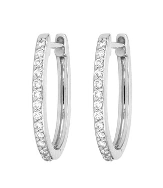THREE STORIES CLASSIC OVAL PAVE HOOPS