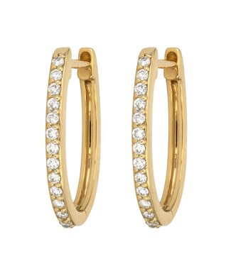 THREE STORIES CLASSIC OVAL PAVE HOOPS