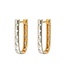 THREE STORIES WHITE/YELLOW DOUBLE SIDED CURVED DIAMOND HOOPS