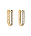 THREE STORIES WHITE/YELLOW DOUBLE SIDED CURVED DIAMOND HOOPS