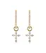 THREE STORIES TINY PRONG SET DIAMOND CROSS CHARMS