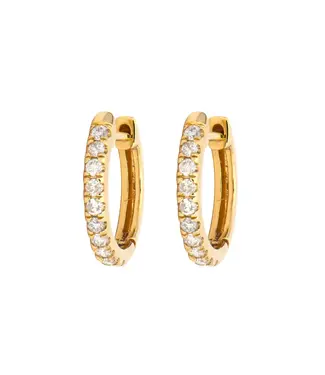 THREE STORIES CLASSIC DIAMOND HUGGIE HOOPS
