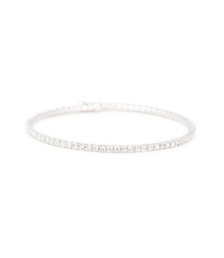 THEIA JEWELRY Clear CZ Bangle - White Gold