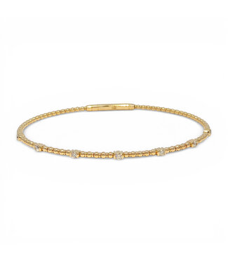 TABRIJA Beaded Bangle with Diamonds - Yellow Gold