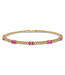 TABRIJA Diamond Tennis Bracelet with Pink Sapphires - Yellow Gold