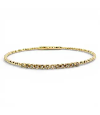 TABRIJA Beaded Bracelet with Diamonds - Yellow Gold