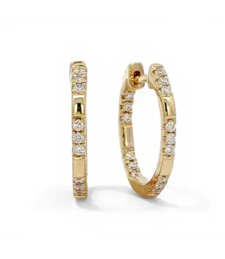 TABRIJA Diamond Hoop Earrings - Yellow Gold