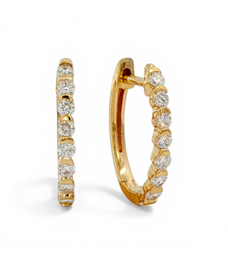 TABRIJA Close Set Diamond Hoop Earrings - Yellow Gold