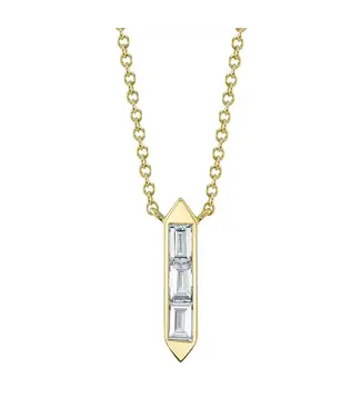 SHY CREATION Bailey - Diamond Baguette Necklace