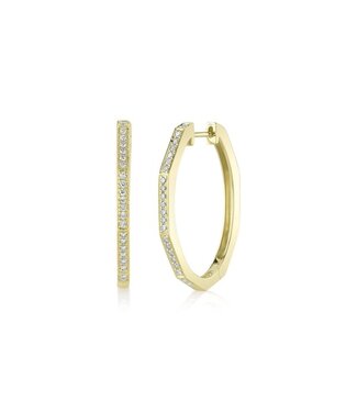 SHY CREATION Kate - Diamond Oval Hoop Earrings