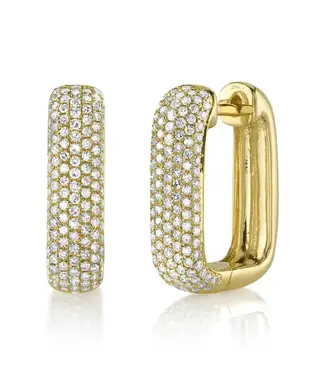 SHY CREATION Kate - Diamond Pavé Rectangle Hoop Earrings