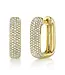 SHY CREATION Kate - Diamond Pavé Rectangle Hoop Earrings