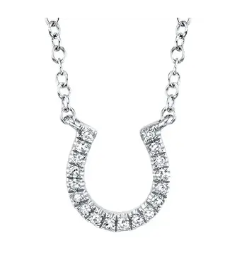 SHY CREATION Kate - Diamond Horseshoe Necklace - White Gold