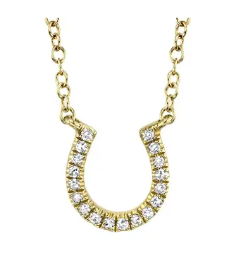 SHY CREATION Kate - Diamond Horseshoe Necklace - Yellow Gold