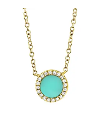 SHY CREATION Kate - Diamond & Composite Turquoise Necklace