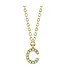 SHY CREATION Initial Diamond Necklace - Initial C - Yellow Gold