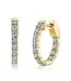 SHY CREATION Stella - Diamond Oval Hoop Earrings - Yellow Gold