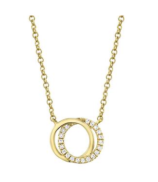 SHY CREATION Kate - Diamond Love Knot Circle Necklace