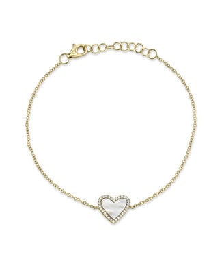 SHY CREATION Kate - Diamond & Mother of Pearl Heart Bracelet