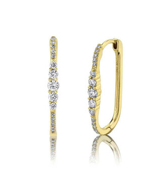 SHY CREATION Kate - Diamond Oval Hoop Earrings