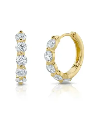 SHY CREATION Gia - Diamond Huggie Earrings