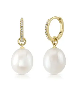 SHY CREATION Jackie - Diamond & Cultured Pearl Earrings