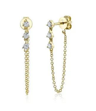 SHY CREATION Kate - Diamond Chain Earrings