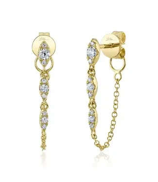 SHY CREATION Kate - Diamond Chain Earrings