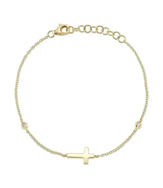 SHY CREATION Kate - Diamond Bezel Cross Bracelet