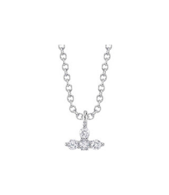 SHY CREATION Gia - Diamond Cross Necklace - White Gold