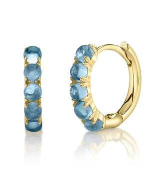 SHY CREATION Kate - Swiss Blue Topaz Huggie Earrings
