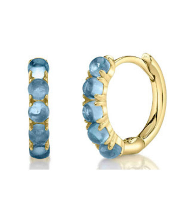 SHY CREATION Kate - Swiss Blue Topaz Huggie Earrings