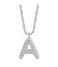 SHY CREATION Initial Diamond Pavé Necklace - Initial A - White Gold