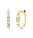 SHY CREATION Diamond Baguette Oval Hoop Earrings