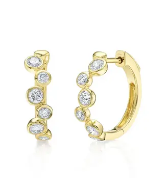 SHY CREATION Bailey - Diamond Bezel Hoop Earrings