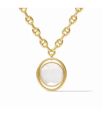 JULIE VOS Laguna Statement Necklace - Iridescent Clear Crystal