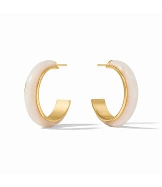 JULIE VOS Medium Carnaby Hoop - Alabaster