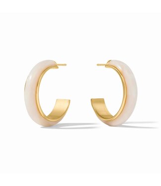 JULIE VOS Medium Carnaby Hoops - Alabaster