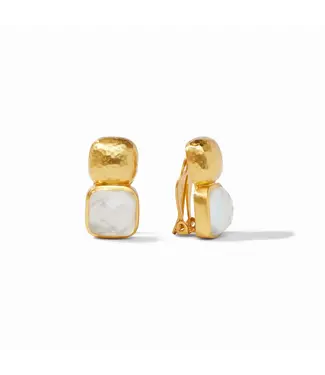JULIE VOS Catalina Clips - Iridescent Clear Crystal