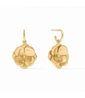 JULIE VOS Gold Bloom Hoop & Charm Earrings